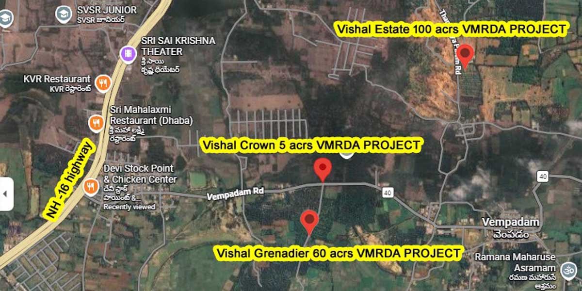 Vishal Estates Location Map - Near Bhogapuram Airport